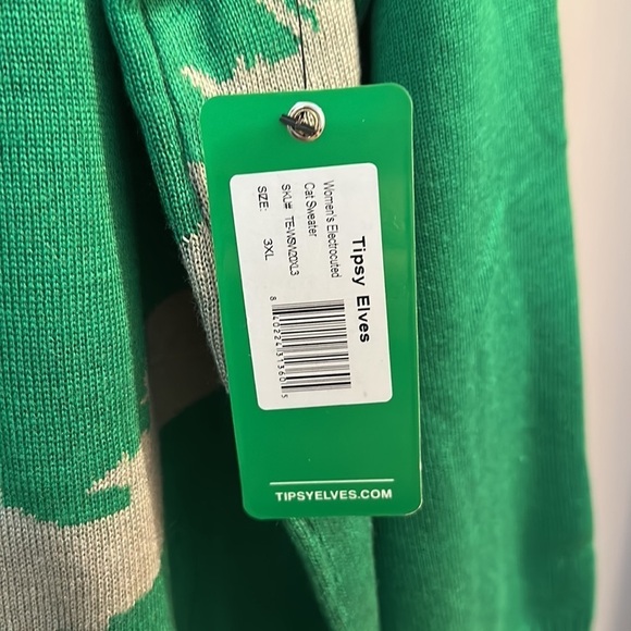 NWT Tipsy Elves Electrocuted Cat Christmas Ugly Sweater - Picture 5 of 8